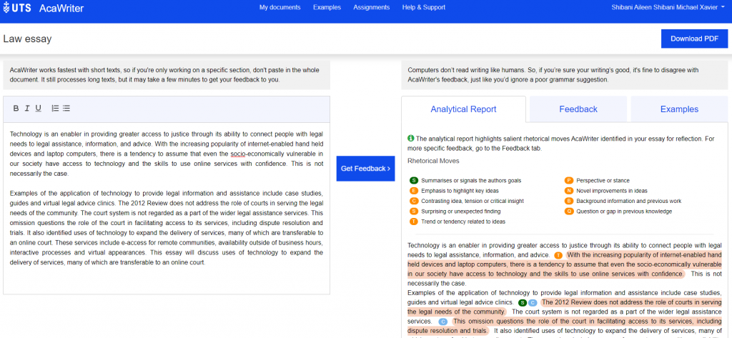 AcaWriter: designing automated feedback on writing that teachers and ...